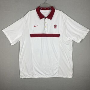 Nike Stanford White Cardinal Red Dri-Fit Polo Golf Shirt 2XL